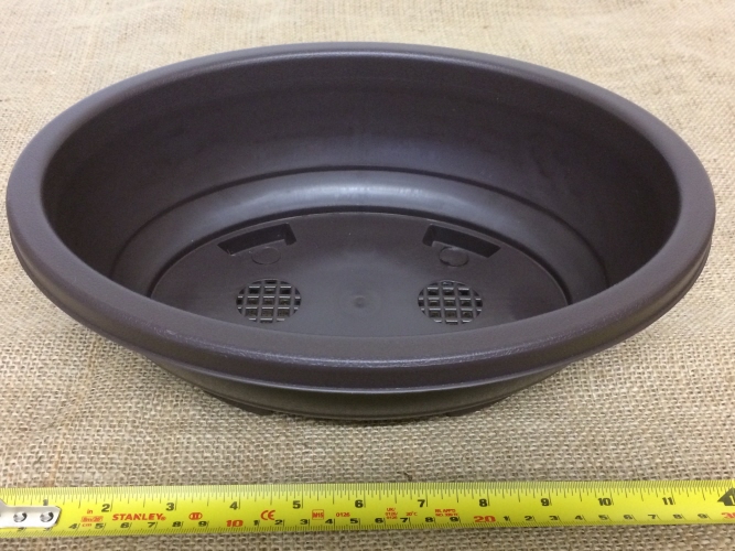 30x24x10cm Brown Plastic Training Bonsai Pot With Drainage Holes 
